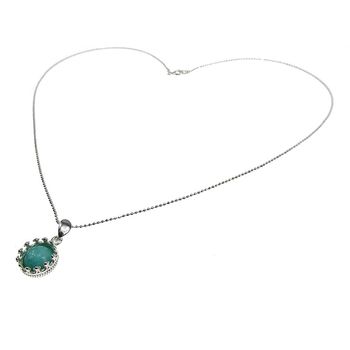 Lantisor argint cu pandantiv coroana amazonit 8 mm