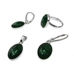 Set argint cu agate verzi 14x10 MM si lantisor inclus fotografia produsului View 3 S