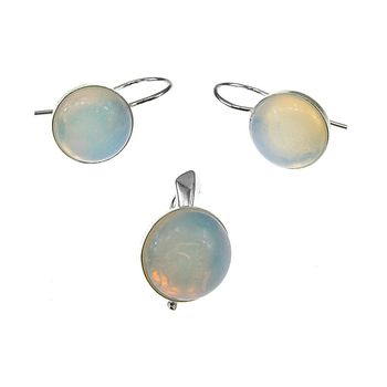 Set argint clasic opalit 10 mm