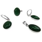 Set argint cu agate verzi 14x10 MM si lantisor inclus fotografia produsului View 2 S