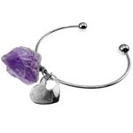 Bratara statement inox cu ametist brut fotografia produsului View 3 S