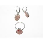 Set argint cercei si inel reglabil Millefiori transparent/rosu fotografia produsului View 5 S