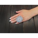 Inel reglabil statement masiv cu agata alba naturala E fotografia produsului View 5 S