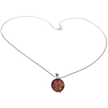 Lantisor argint cu pandantiv mic millefiori rosu 10 mm