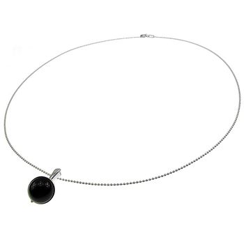 Lantisor argint cu pandantiv mic onix natural 10 mm