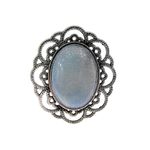Inel reglabil zamac model floare cu opalit 18x13 MM fotografia produsului