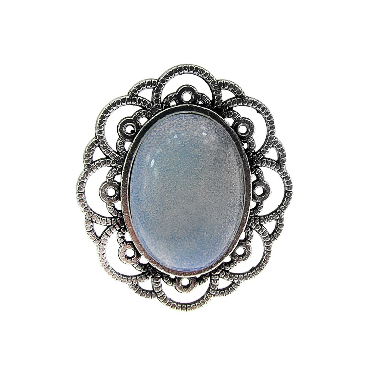 Inel reglabil zamac model floare cu opalit 18x13 MM fotografia produsului