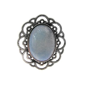 Inel reglabil zamac model floare cu opalit 18x13 mm