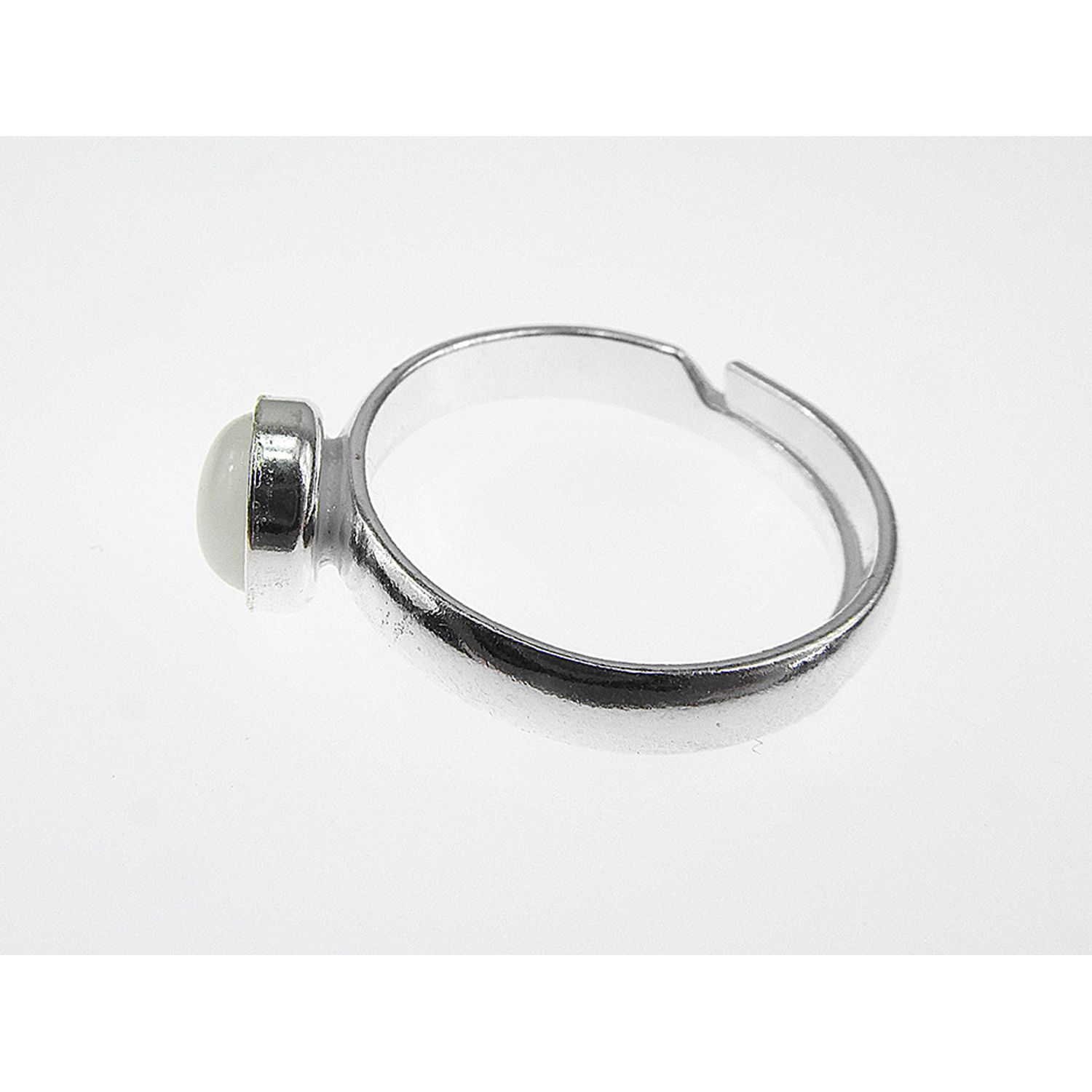 Inel argint reglabil cu jad alb natural 6 MM fotografia produsului View 4 L