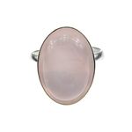 Inel argint reglabil cu cuart roz natural 14x10 MM fotografia produsului View 2 S
