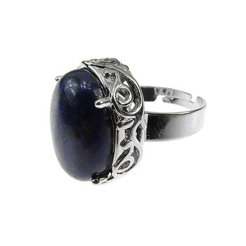 Inel retro reglabil cu lapis-lazuli natural