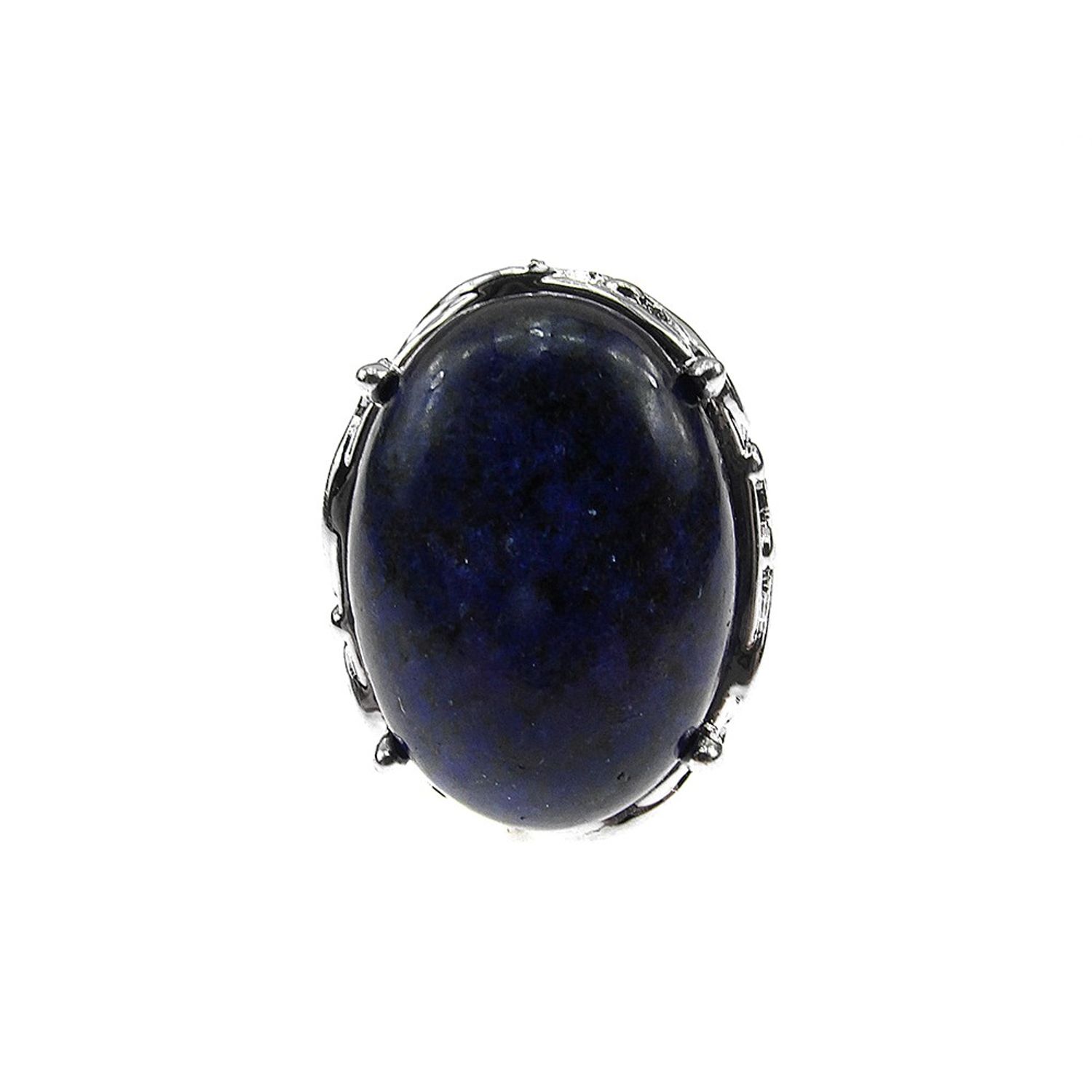 Inel retro reglabil cu lapis-lazuli natural fotografia produsului View 2 L