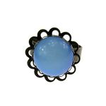 Inel reglabil alama model floare cu opalit 12 MM fotografia produsului View 2 S