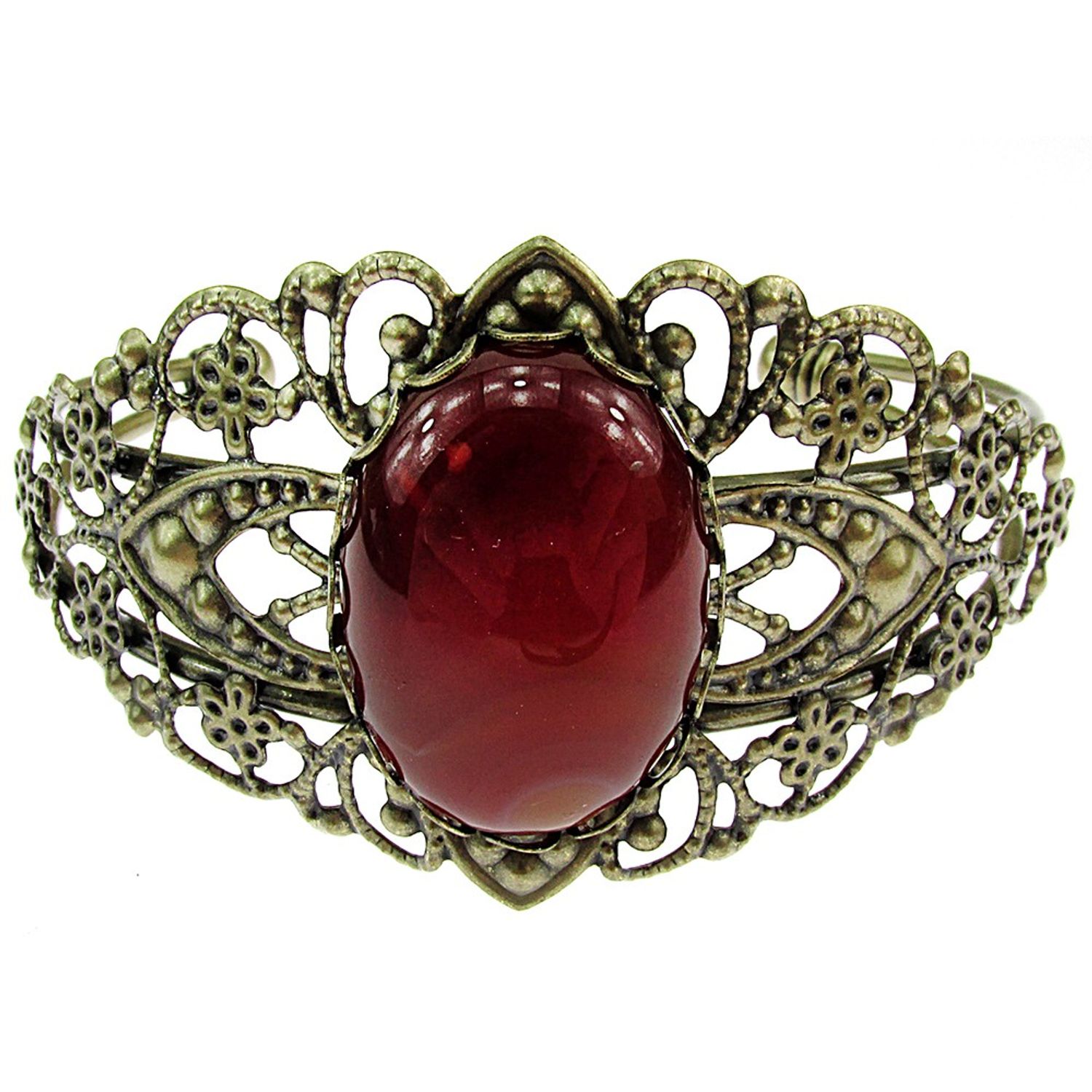 Bratara bronz antic cu carneol 25x18 MM fotografia produsului