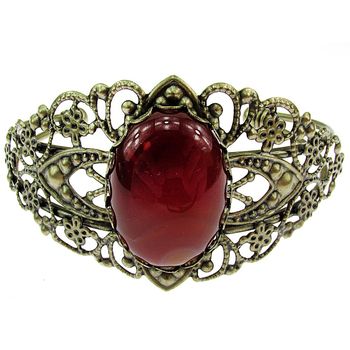 Bratara bronz antic cu carneol 25x18 mm