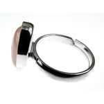 Inel argint reglabil cu cuart roz natural 14x10 MM fotografia produsului View 4 S