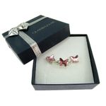 Set argint Fluturi Swarovski Elements roz 8 MM fotografia produsului View 5 S