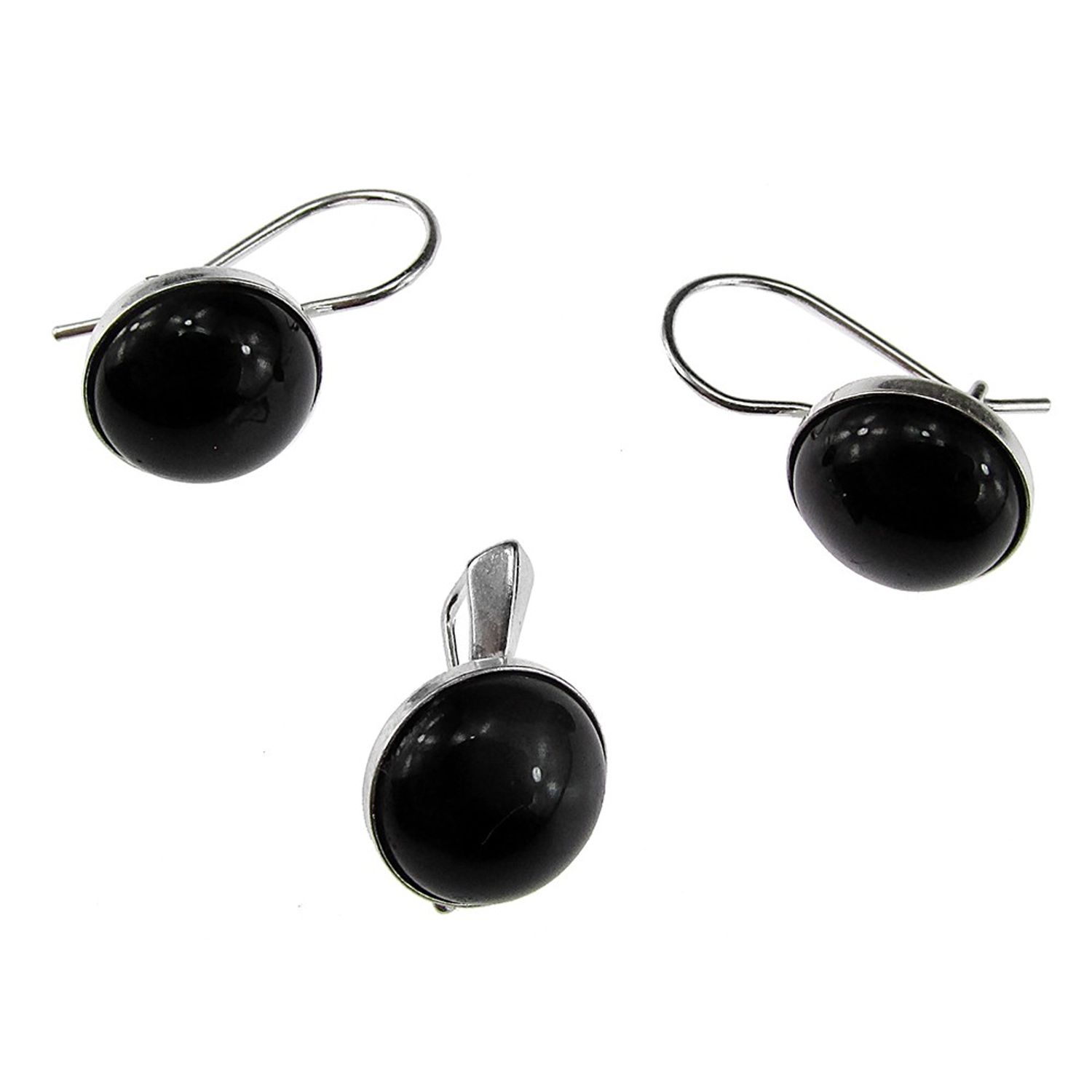 Set argint clasic cu onix bumb fotografia produsului