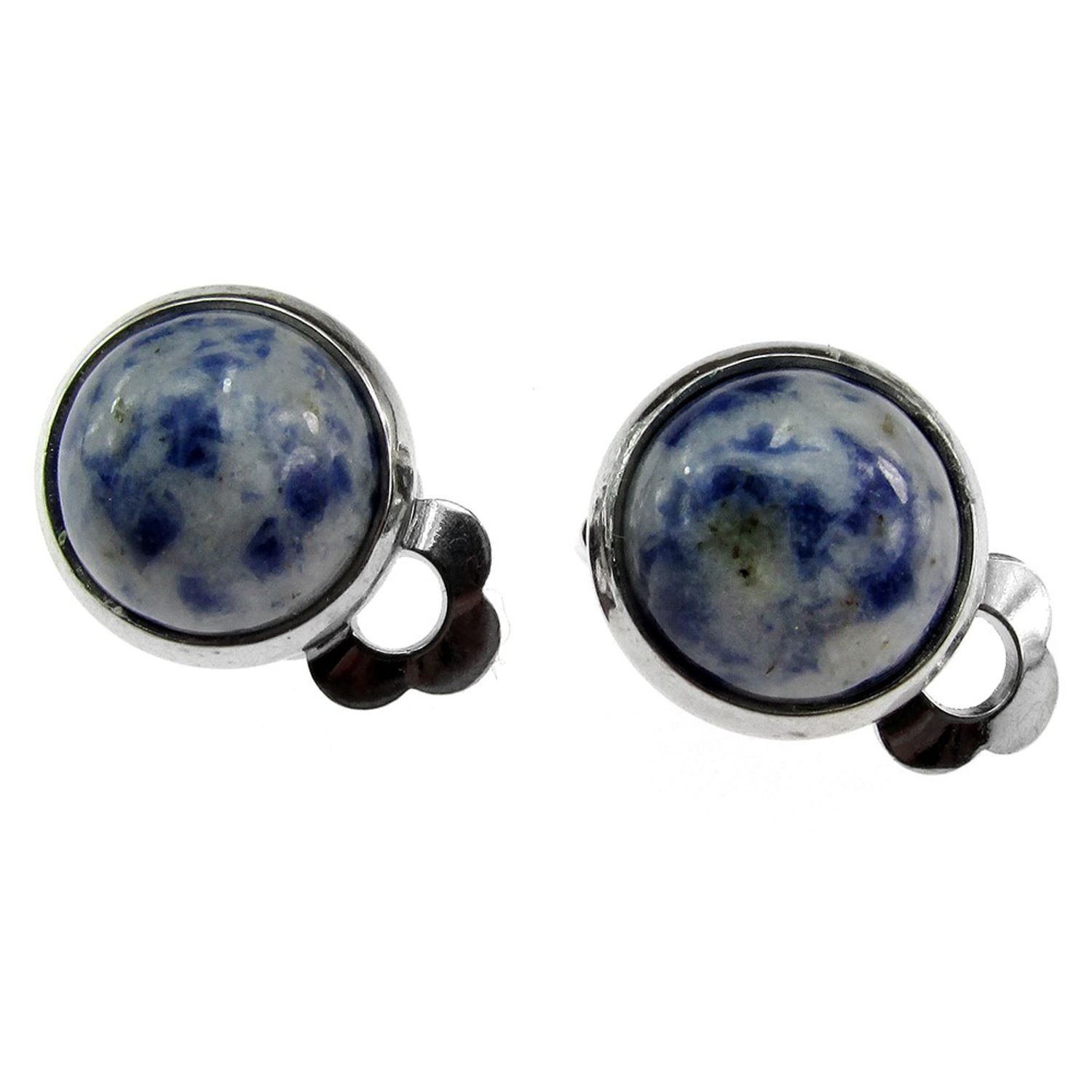 Cercei clips cu piatra naturala sodalit 10 MM fotografia produsului