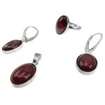 Set argint complet carneol oval 14x10 MM cu lantisor inclus fotografia produsului View 4 S