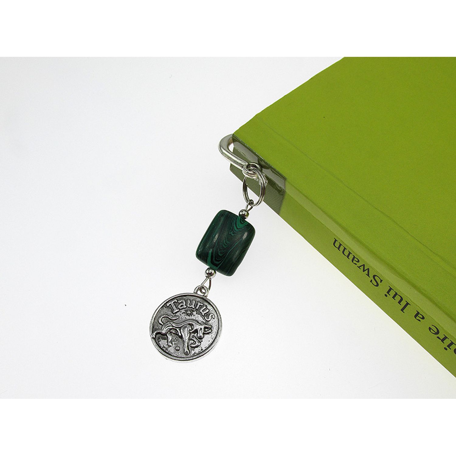Semn de carte metalic pana zodia Taur fotografia produsului View 6 L