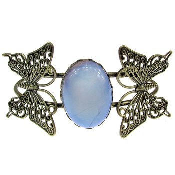 Bratara statement fluturi cu opalit 25x18 mm