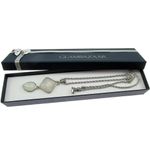 Colier inox cu pandantiv lung de cuart de stanca natural fotografia produsului View 4 S