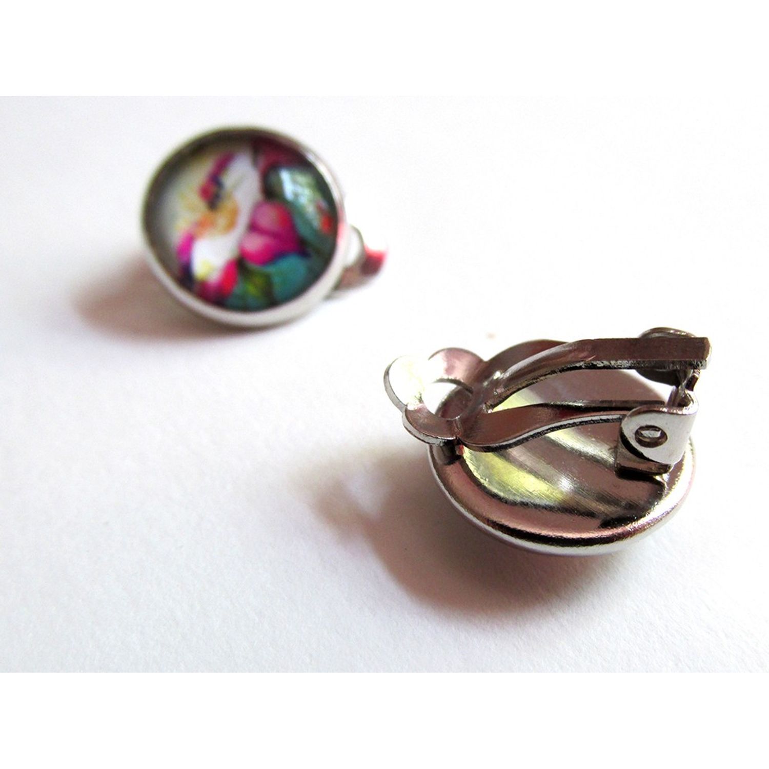 Cercei clips model floral B 12 MM fotografia produsului View 3 L