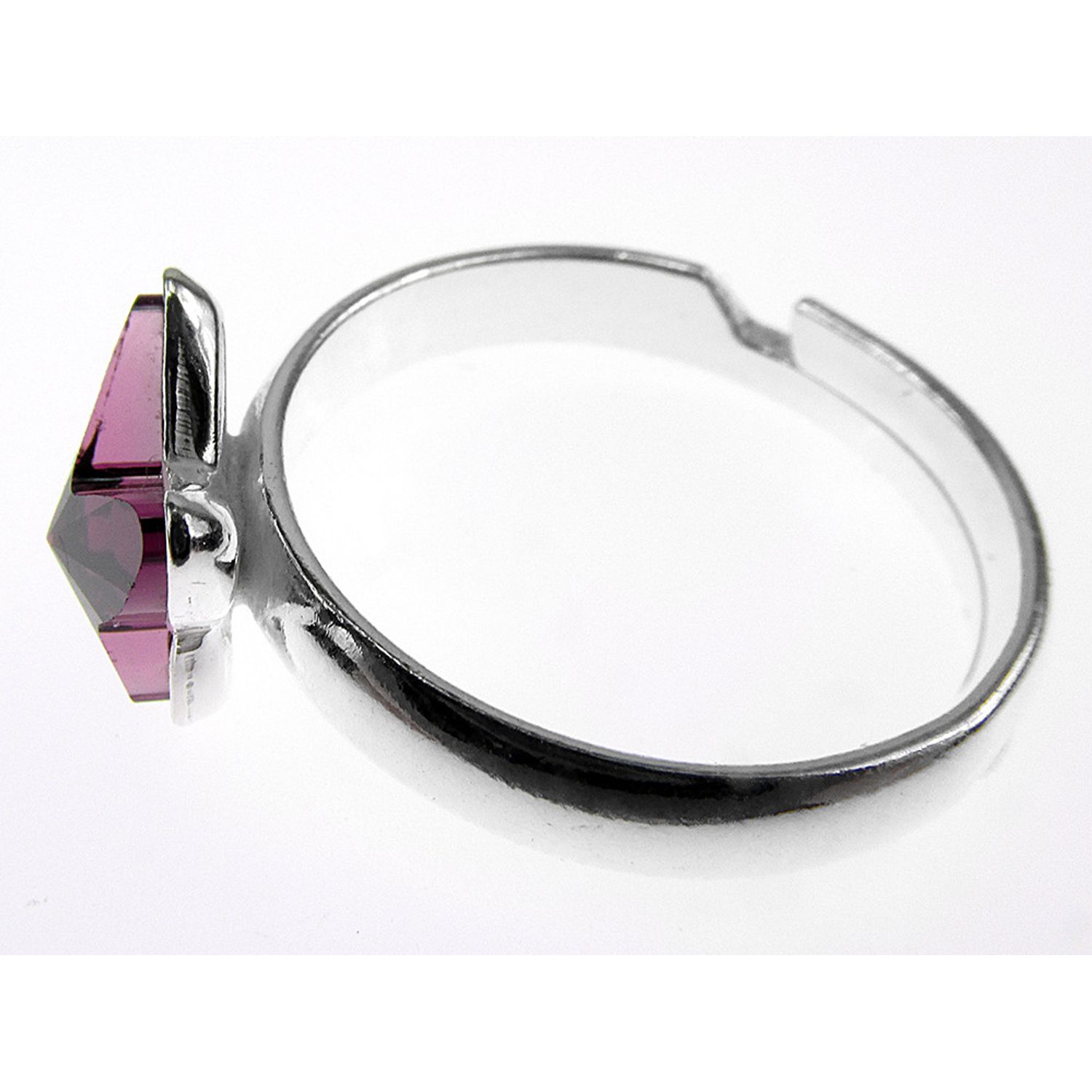 Inel argint reglabil cu fluture Swarovski Elements mov 8 MM fotografia produsului View 3 L