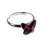 Inel argint reglabil cu fluture Swarovski Elements mov 8 MM fotografia produsului View 6 S