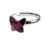 Inel argint reglabil cu fluture Swarovski Elements mov 8 MM fotografia produsului View 2 S