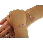 Set 2 bratari mama-fiica argint cu fluturi violet Swarovski Elements fotografia produsului View 5 S