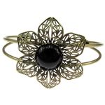 Bratara statement floare filigran cu onix fotografia produsului