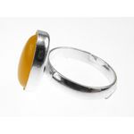 Inel argint reglabil cu jad galben natural 14x10 MM fotografia produsului View 3 S