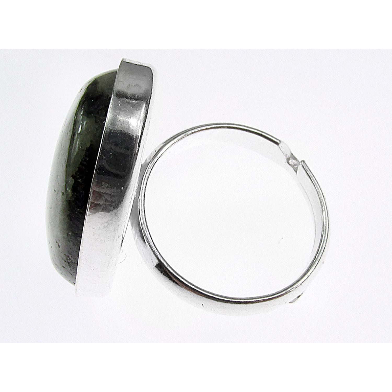 Inel argint reglabil masiv cu labradorit natural 25x18 MM fotografia produsului View 3 L