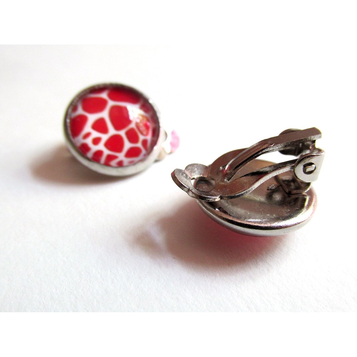 Cercei clips animal print A 12 MM fotografia produsului View 3 L