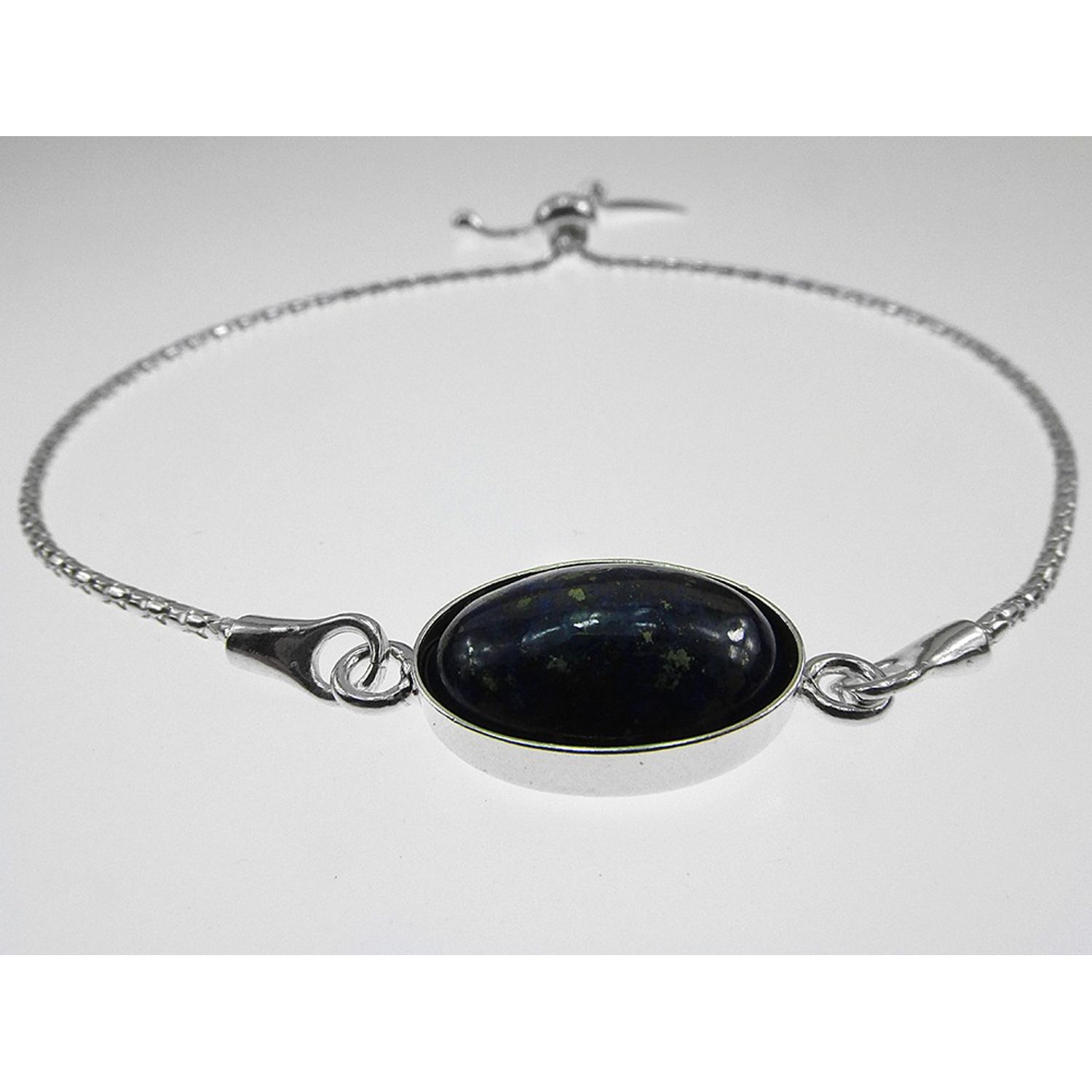 Bratara argint reglabila cu lapis lazuli 14x10 MM fotografia produsului View 3 L