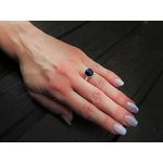 Inel argint reglabil cu Lapis Lazuli natural 10 MM fotografia produsului View 3 S
