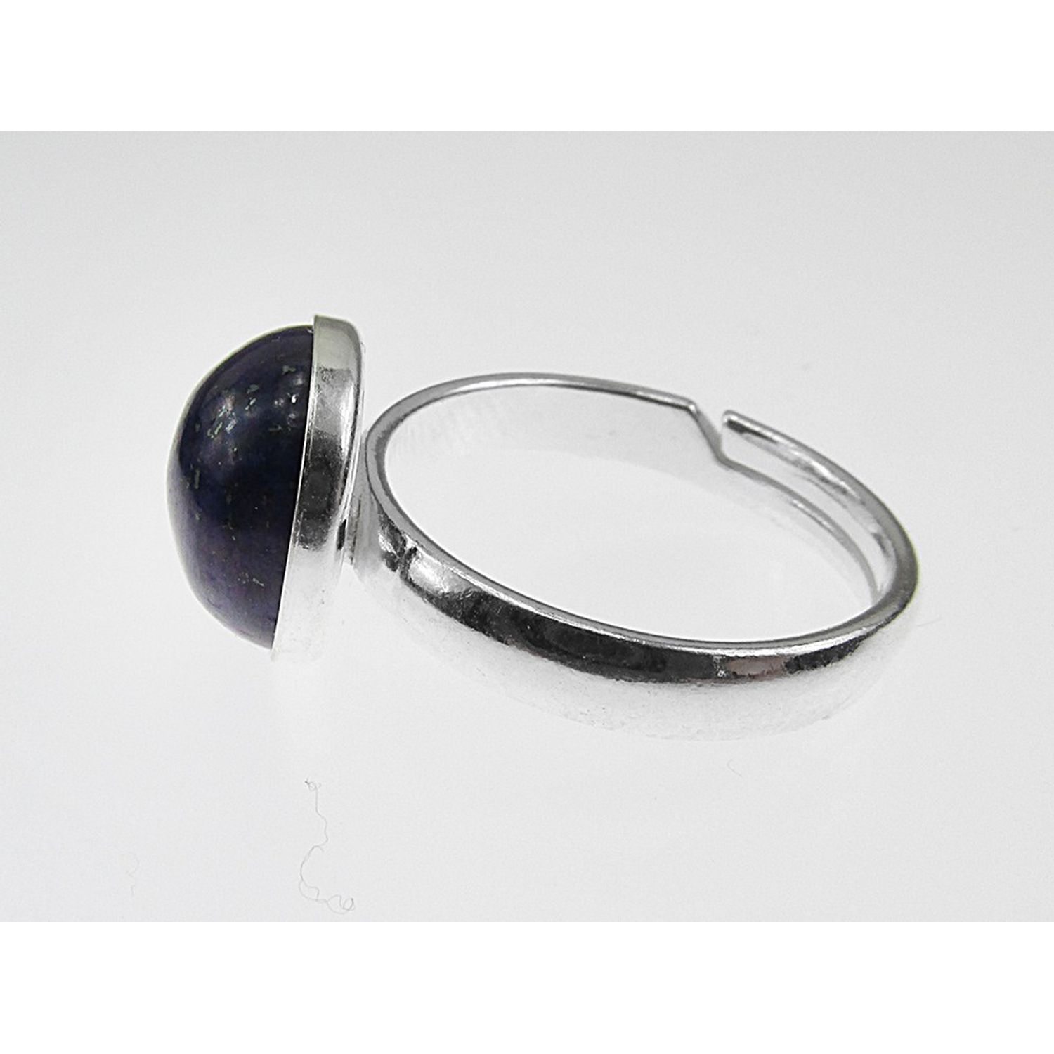 Inel argint reglabil cu Lapis Lazuli natural 10 MM fotografia produsului View 4 L