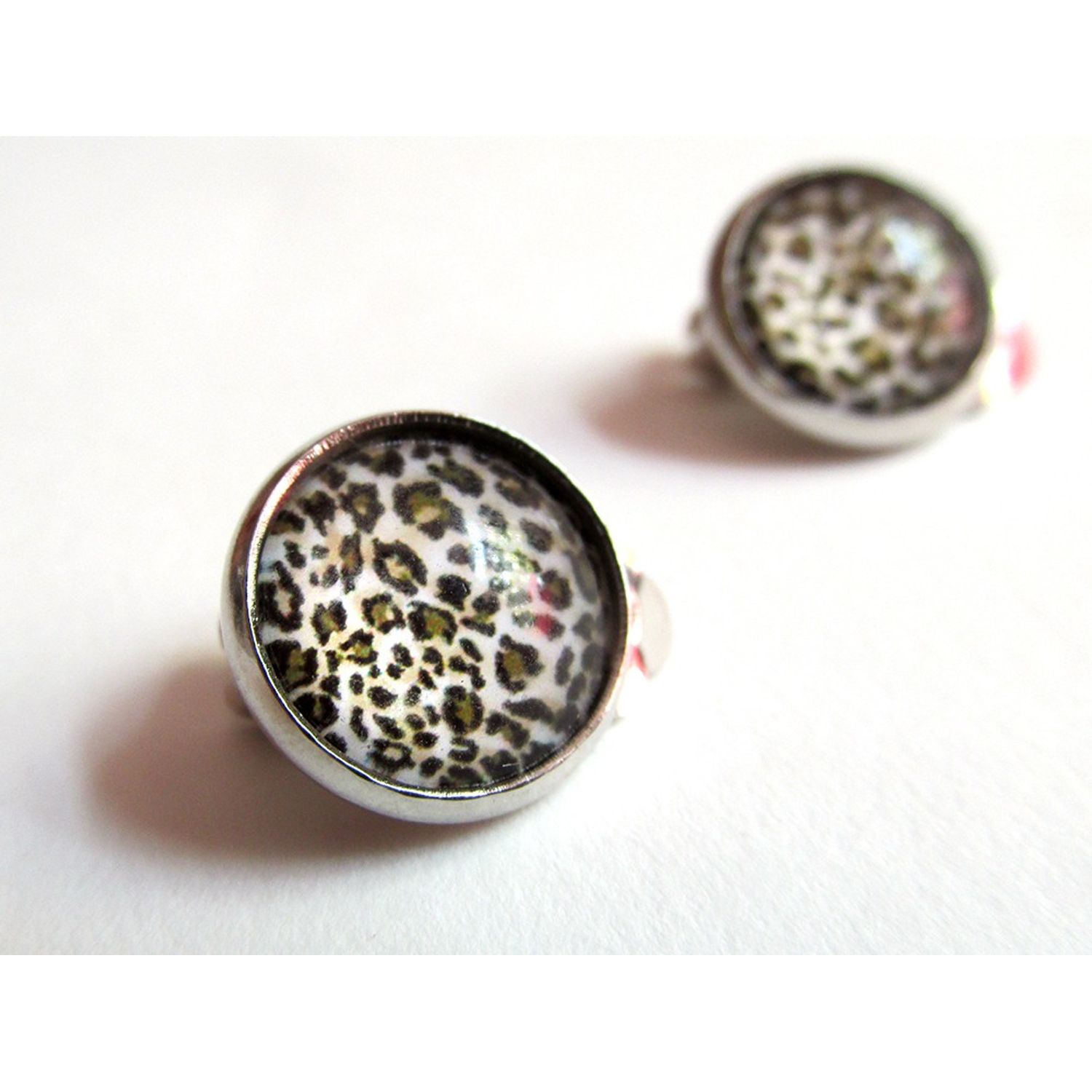 Cercei clips animal print B 12 MM fotografia produsului View 2 L