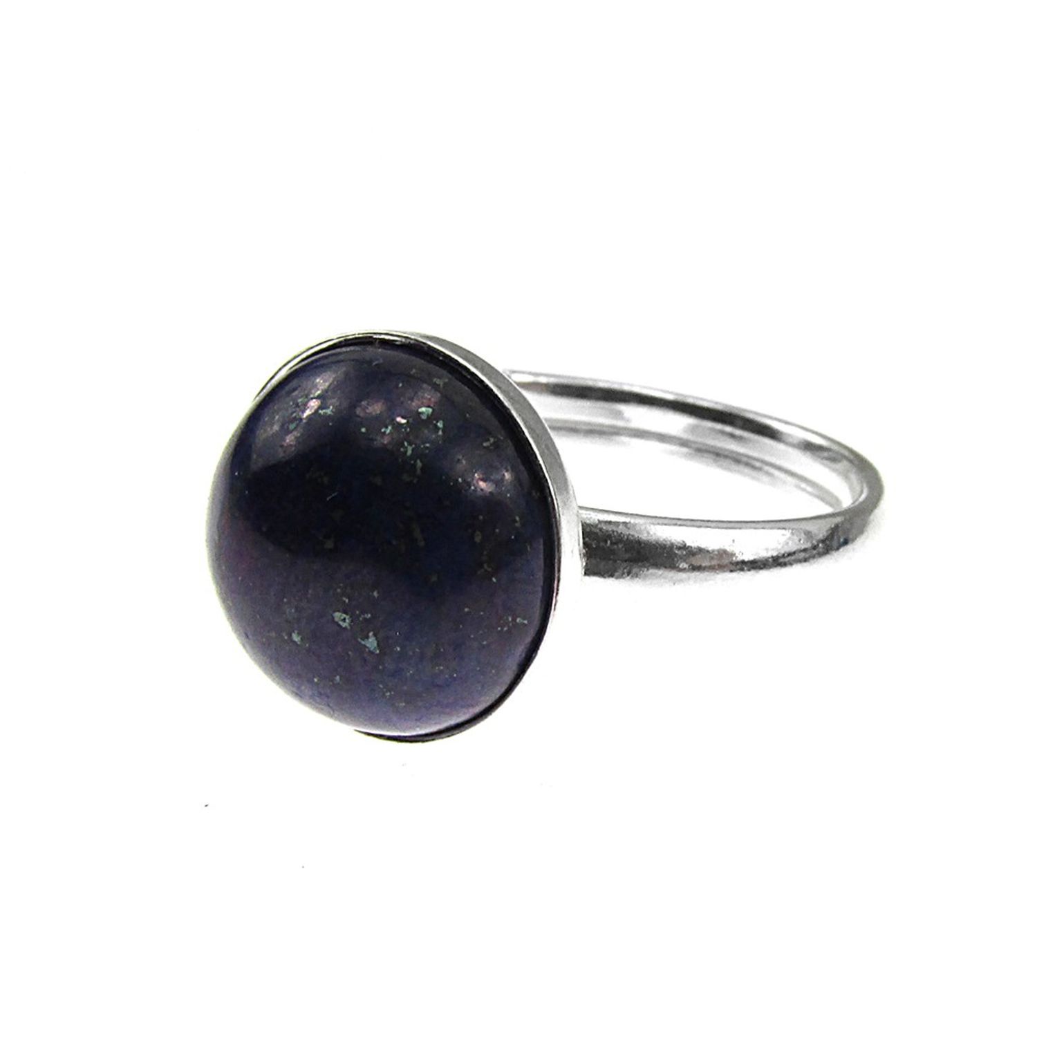 Inel argint reglabil cu Lapis Lazuli natural 10 MM fotografia produsului