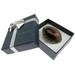 Brosa/pandantiv bronz antic cu ochi de tigru natural fotografia produsului View 4 S