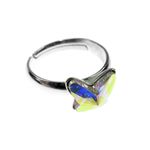 Inel argint reglabil cu fluture Swarovski Elements cristal AB 8 MM fotografia produsului View 6 S