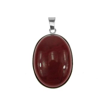 Pandantiv argint mare cu jasp mooakit natural 25x18 mm