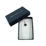 Lantisor argint cu pandantiv coroana agat verde 8 MM fotografia produsului View 3 S