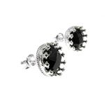 Cercei argint model coroana onix fatetat fotografia produsului View 4 S