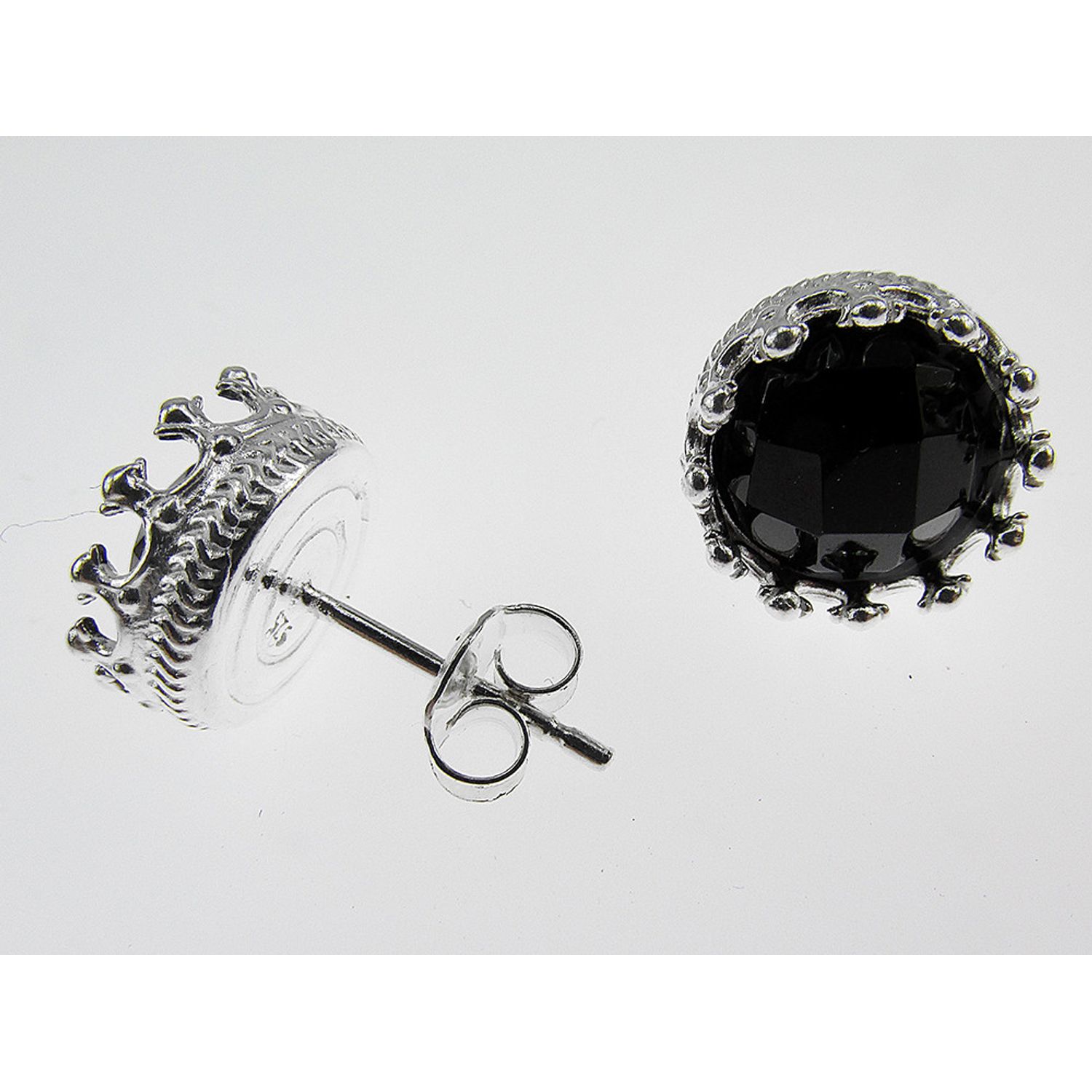 Cercei argint model coroana onix fatetat fotografia produsului View 3 L