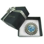 Brosa argintiu antic cu model folcloric fotografia produsului View 4 S