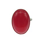 Inel argint reglabil cu jad rosu natural 18x13 MM fotografia produsului View 2 S