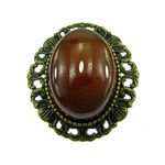 Brosa/pandantiv bronz antic cu carneol natural fotografia produsului